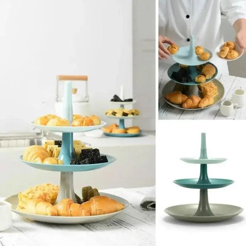 3-Tier Dessert Cake Stand | Fruit & Snack Serving Tray Tiered Serving Stand Axl