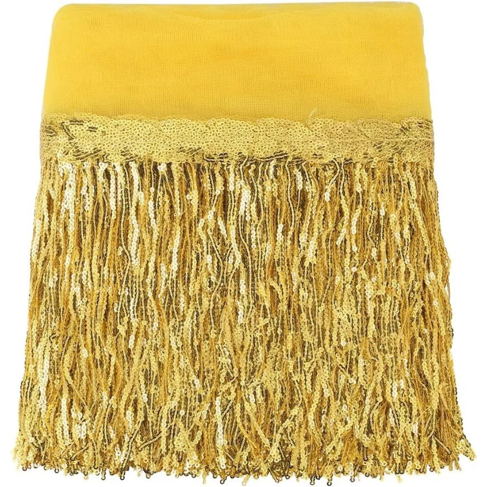 10 Yards Gold Sequin Tassel Fringe Trim Ribbon – 13 Inch Wide Sequin Fringe Trim Axl AECH04-18273