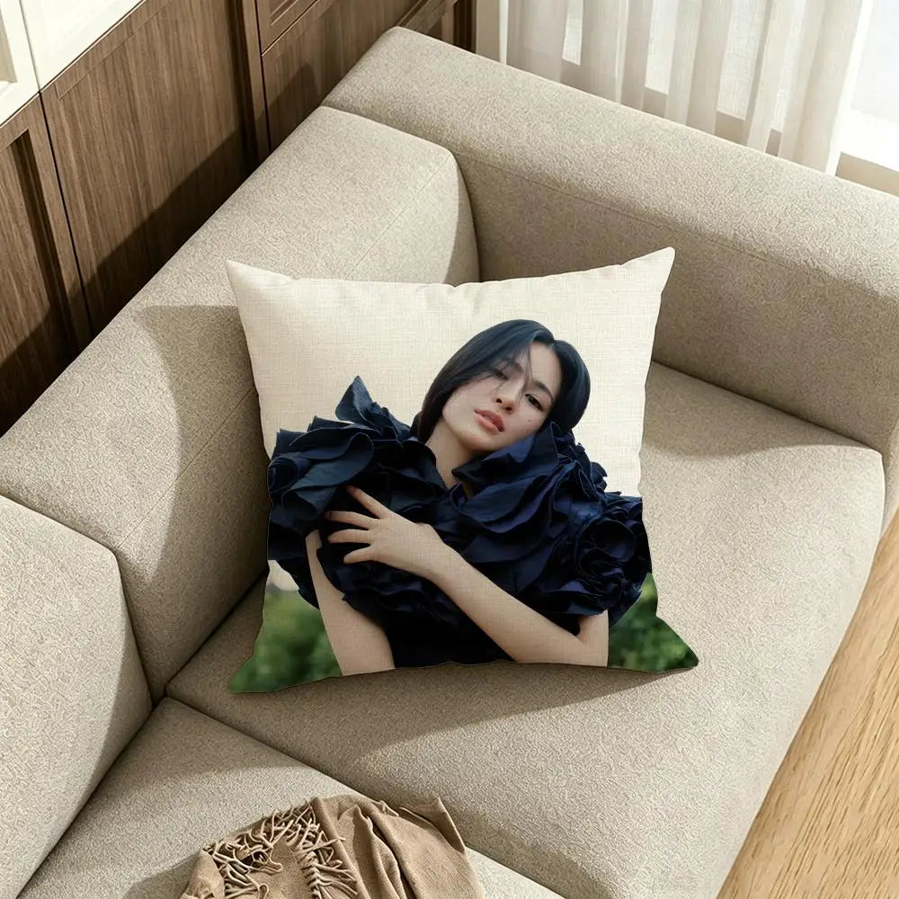Natural Linen Cushion Cover – Printed Pillow for Sofa & Bed Linen Cushion Cover Axl