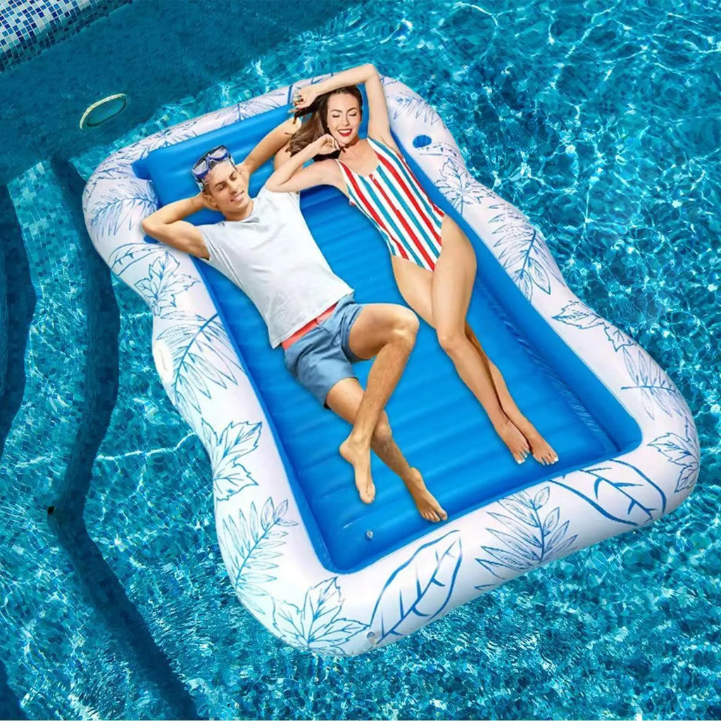 Inflatable Tanning Pool Sunbathing Float Bed with Pillow Inflatable Pool Float Axl