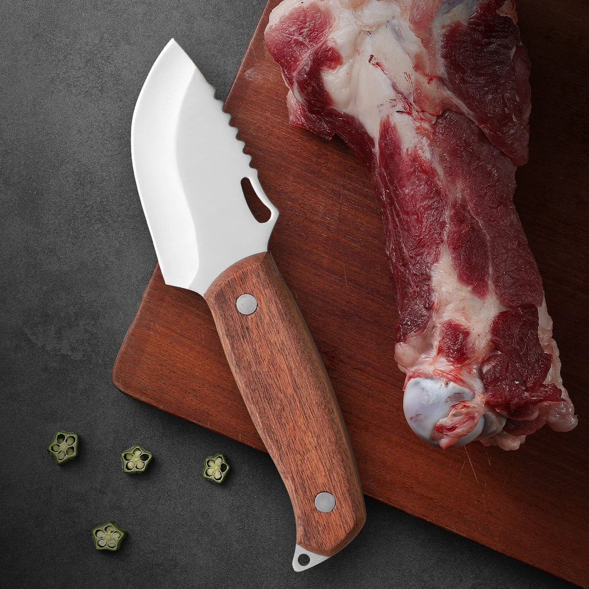 Stainless Steel Boning & Slicing Kitchen Knife – Wood Handle Kitchen Knife Axl