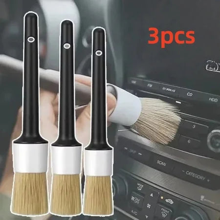 3-Piece Car Detail Brush Set – Interior & Exterior Cleaning Kit Car Detailing Brush Axl 1 set