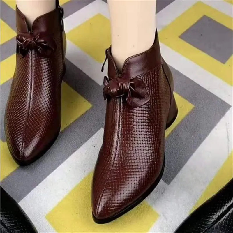 Women's Square Heel Ankle Boots – Zip-Up Short Boots Women's Ankle Boots Axl
