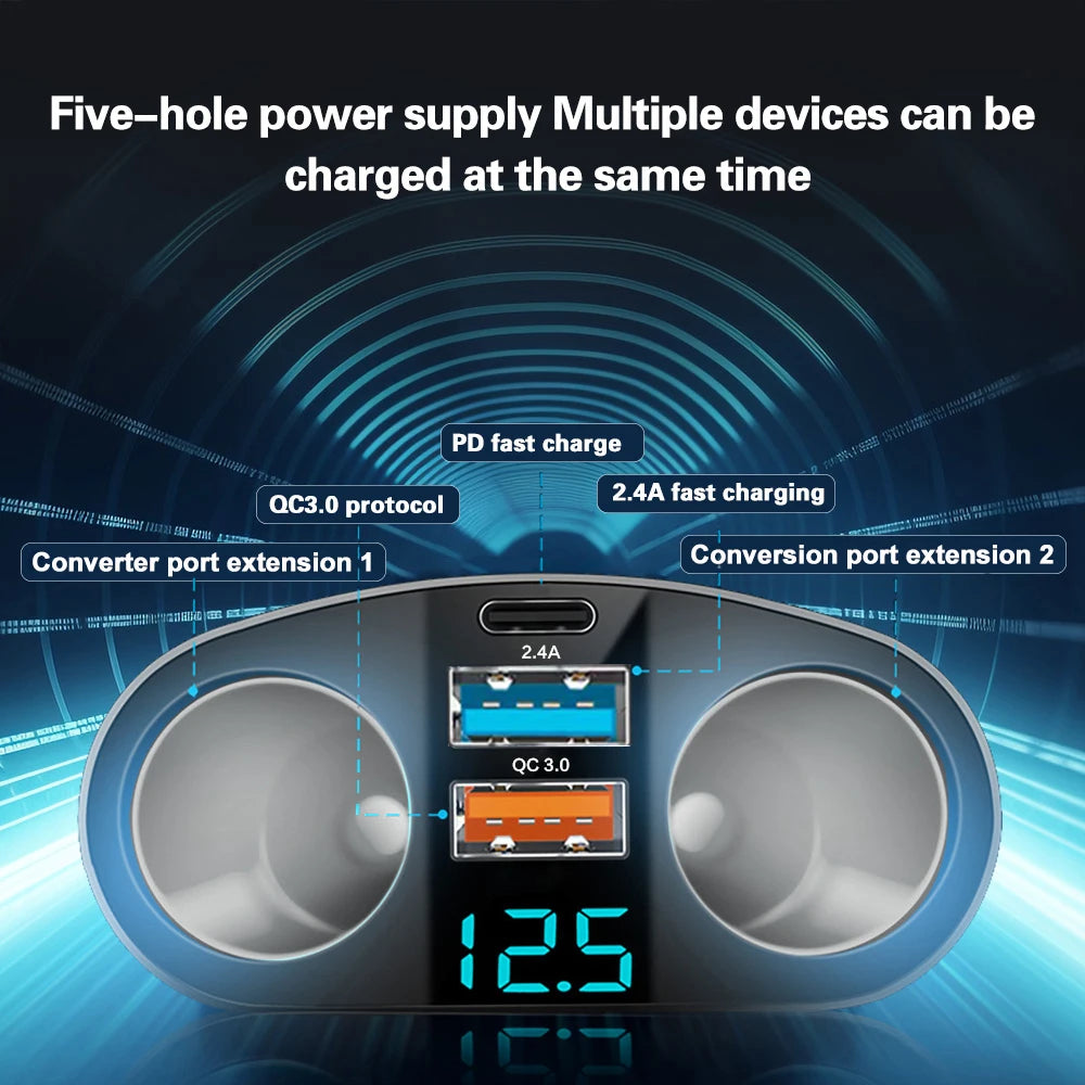 Dual USB PD 66W Fast Car Charger – Multi-Device Charging Car Charger Axl