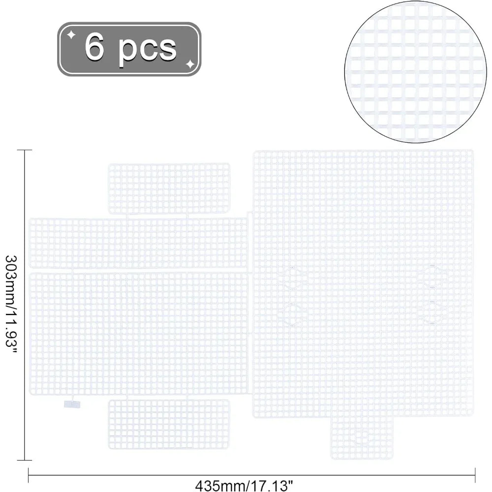 6-Pack Plastic Mesh Canvas Bag Sheets for Knit & Crochet DIY Craft Mesh Canvas Sheets Axl
