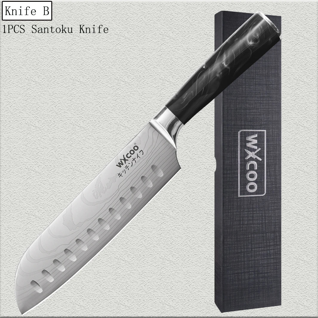 WXCOO Chef's Knife Set – Stainless Steel Kitchen Knives & Gift Box Kitchen Knife Set Axl Knife B
