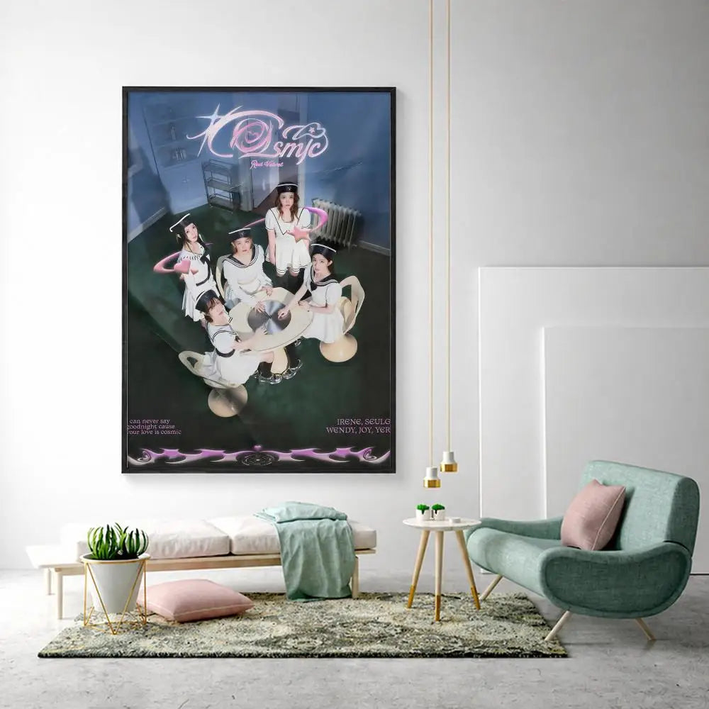 Red Velvet Idol HD Wall Poster – Waterproof Sticky Home Decor Wall Art Poster Axl White5 15X20cmNoframe