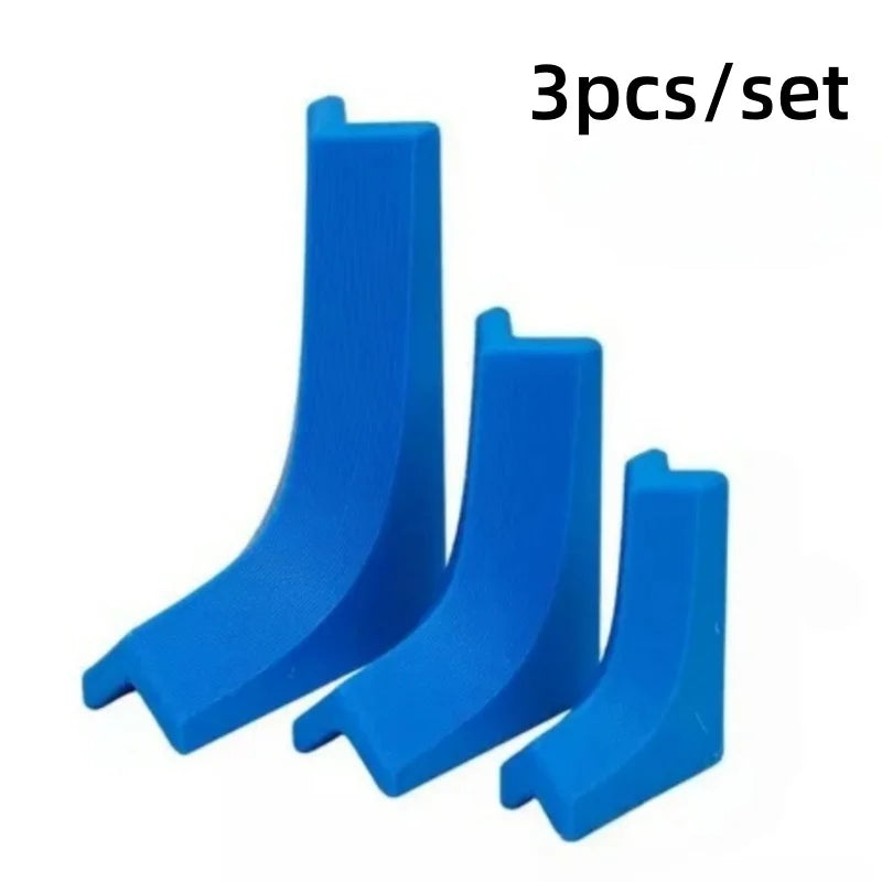 3-Piece Plastic Drill Guide Set – V-Groove Hole Positioning Tool Drill Guide Set Axl Blue-set