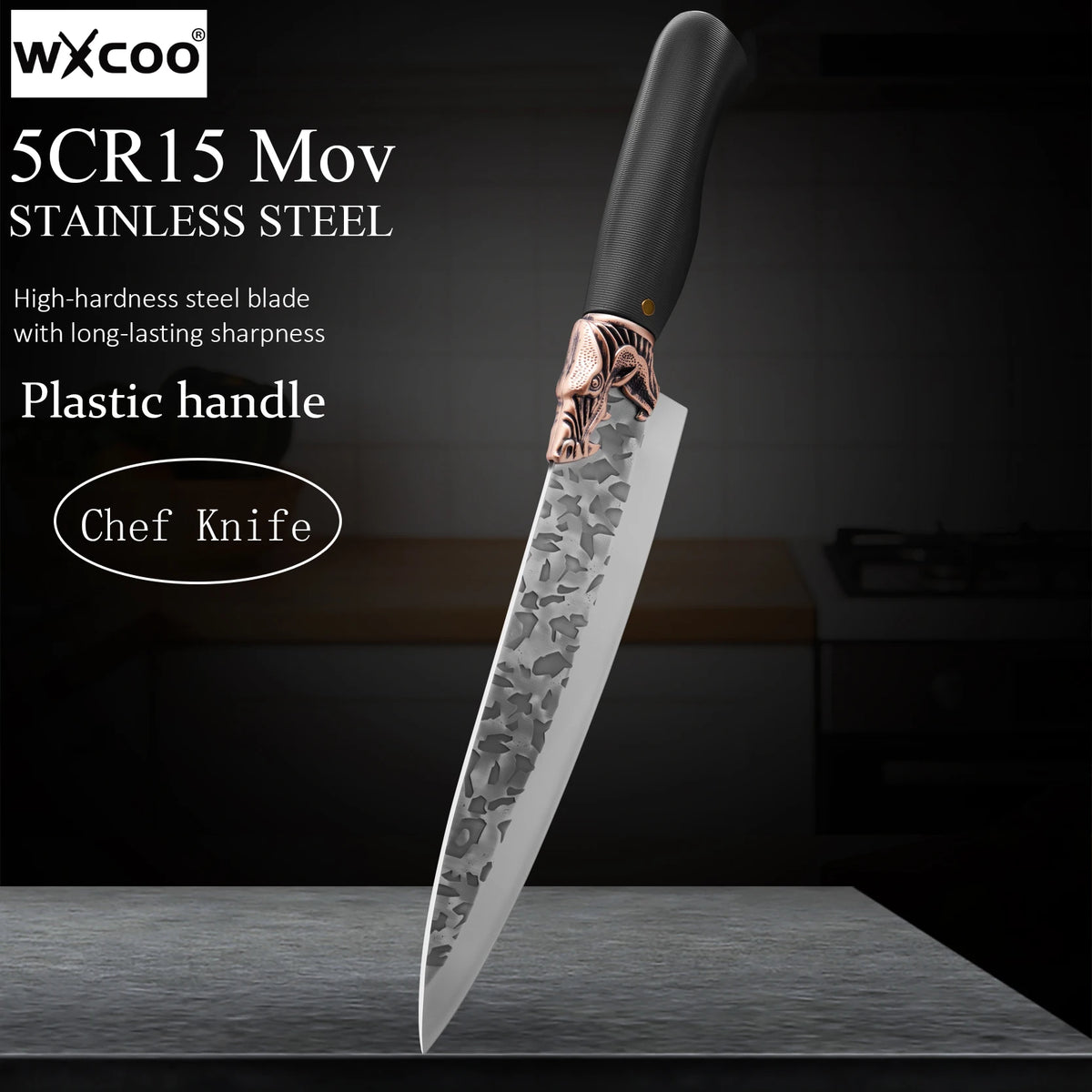 WXCOO Hand Forged Stainless Steel Chef & Butcher Knife Kitchen Chef Knife Axl Chef Knife