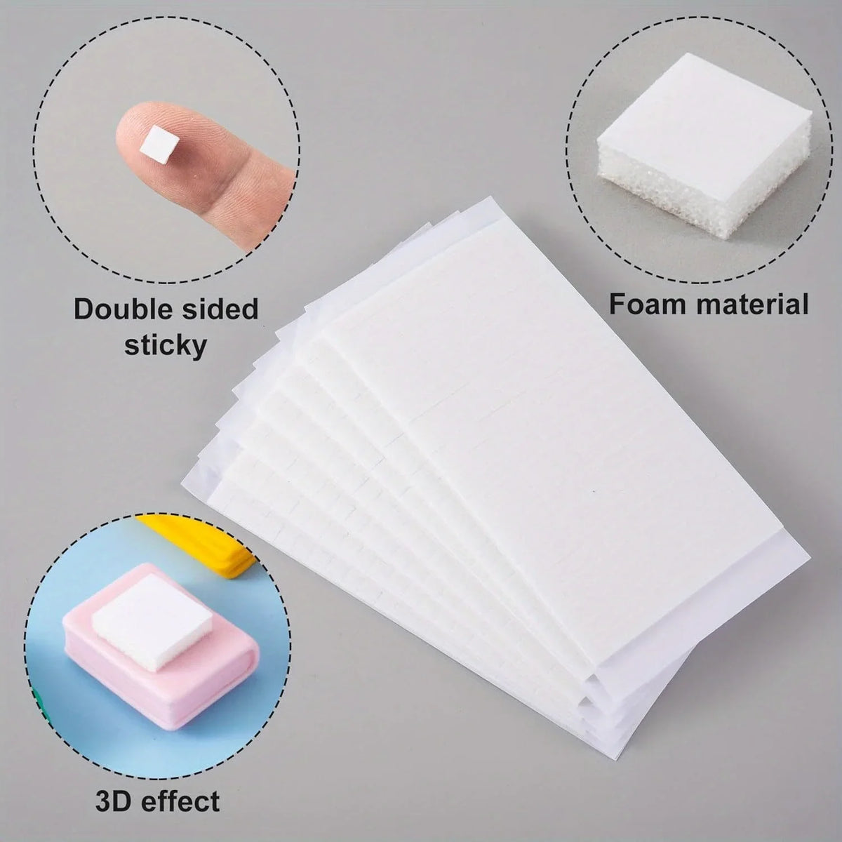 Double-Sided Foam Adhesive Squares & Dots for DIY Crafts Craft Foam Tape Axl