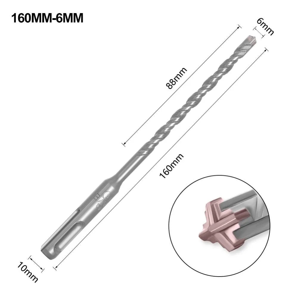 SDS Plus Drill Bit 4 Cutter Cross Tip – Concrete & Masonry Masonry Drill Bit Axl 6x160mm
