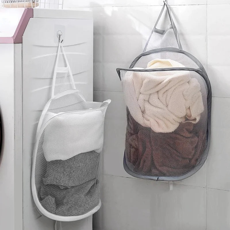 Wall-Mounted Foldable Laundry Basket – Breathable Mesh Hamper Laundry Hamper Axl