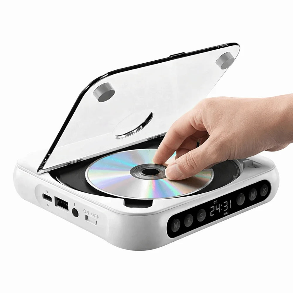 Portable Bluetooth CD Player – FM Radio, LED Display & A-B Repeat Portable CD Player Axl