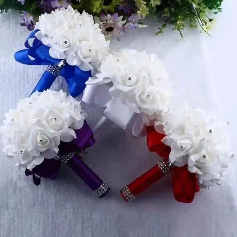 Crystal Rose Pearl Bridal Bouquet – Silk Artificial Wedding Flowers Artificial Bridal Bouquet Axl