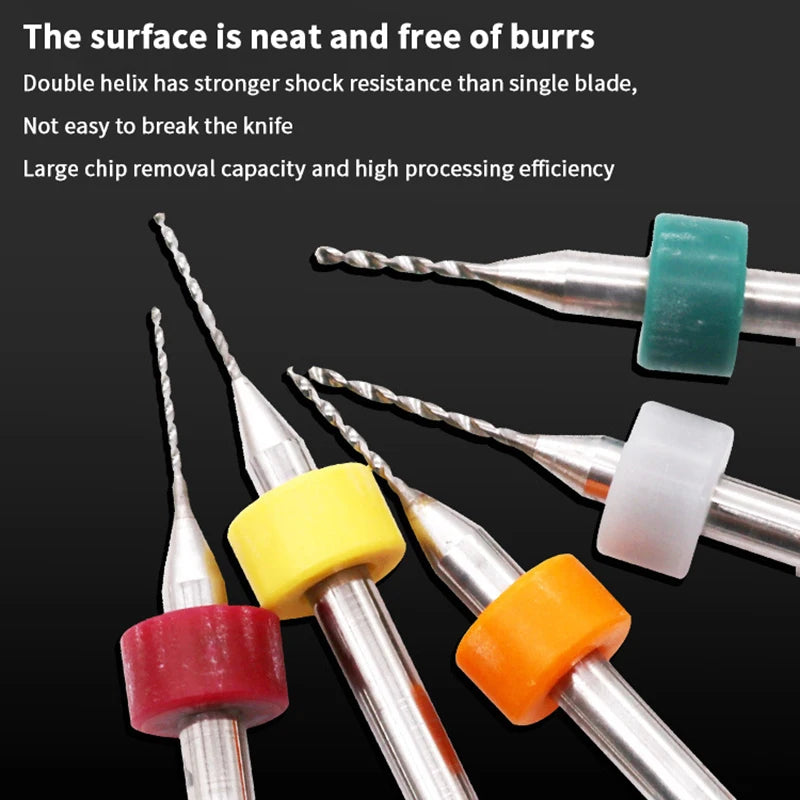 10-Pc Tungsten Carbide Micro Drill Bits Set for PCB & Rotary Tool Micro Drill Bit Set Axl