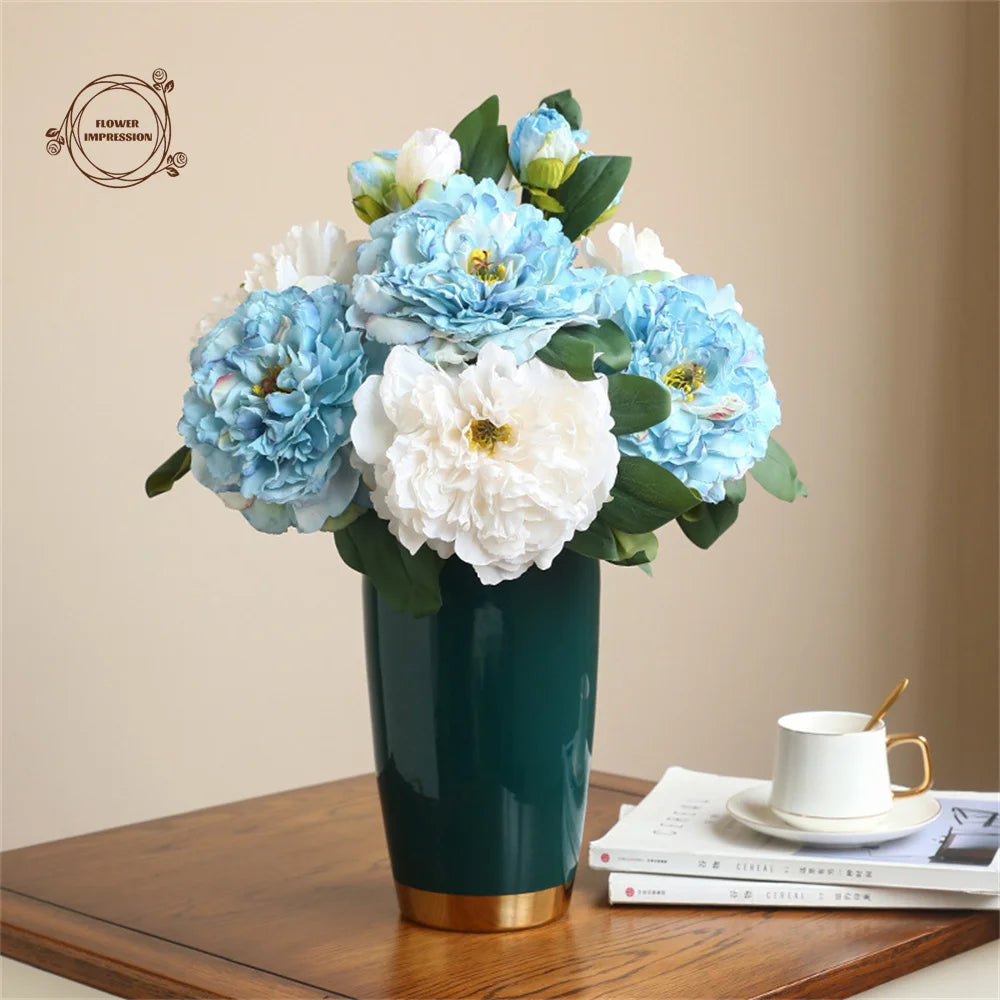 2-Pack Artificial Silk Peony Bouquet – Wedding & Home Decor Artificial Flower Bouquet Axl