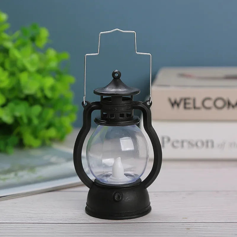 Retro Vintage LED Pumpkin Lantern – Halloween & Christmas Decor Decorative LED Lantern Axl black 3inch