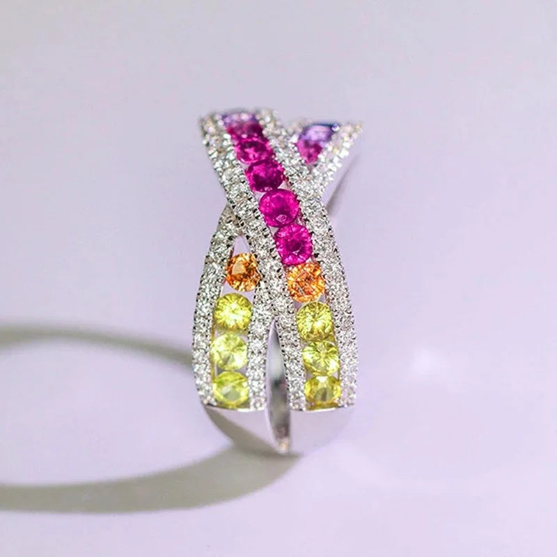 Huitan Cross Ring for Women – Brass & Cubic Zirconia | Sizes 5–14 Fashion Ring Axl Q907 7