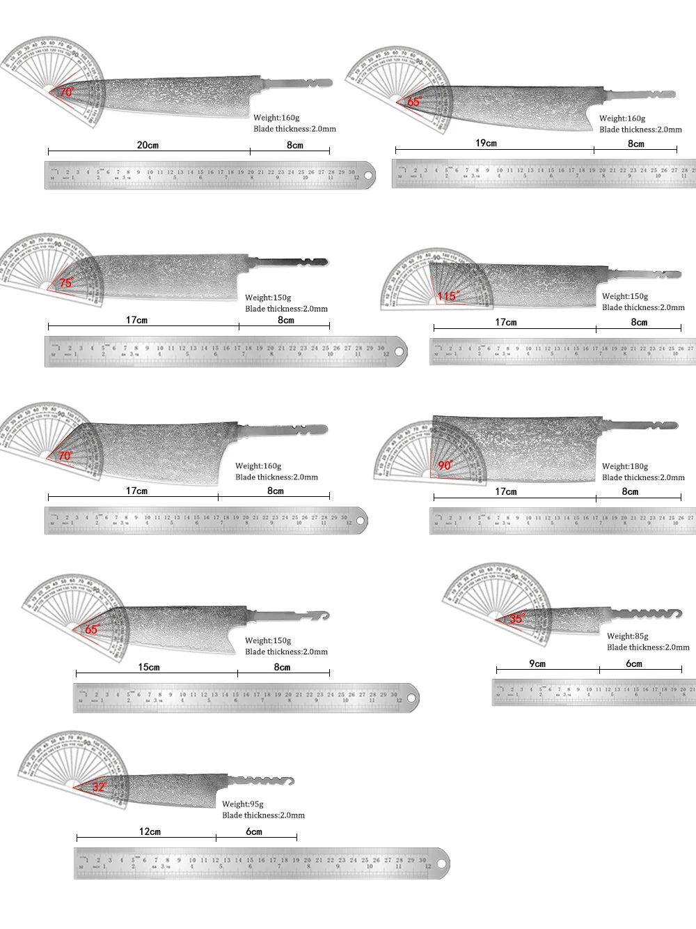 Damascus Knife Blanks 1–9 PCS | 67-Layer VG10 Steel DIY Blades Damascus Knife Blanks Axl