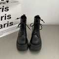 Women's Retro Platform Ankle Boots – British Square Heel Platform Ankle Boots Axl black 39