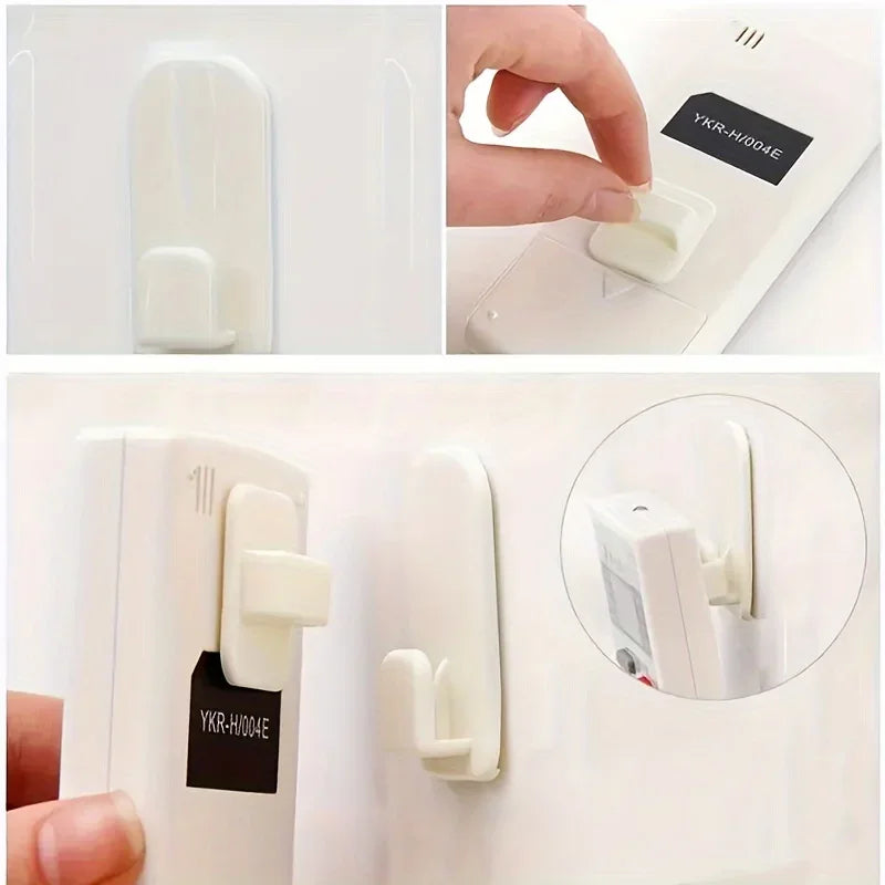 No-Nail Adhesive Hooks for Remote & Utility – 4 Pcs Wall Hooks Adhesive Wall Hooks Axl