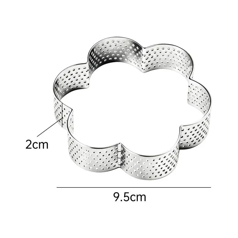 Flower Perforated Stainless Steel Tart Ring Baking Mold Tart Ring Mold Axl F