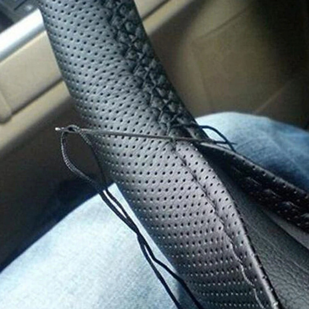 DIY PU Leather Steering Wheel Cover with Needle & Thread Steering Wheel Cover Axl