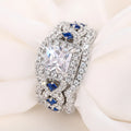 Huitan 3-Piece CZ Bridal Ring Set – Princess Wedding Jewelry Bridal Ring Set Axl Q922 10