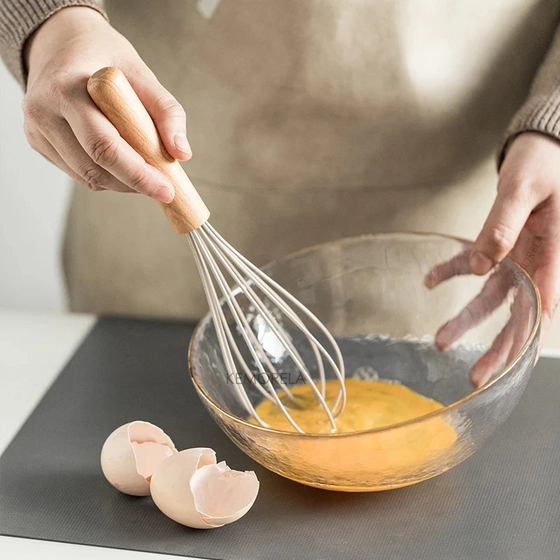 KEMORELA 10/13 PCS Silicone Kitchen Utensil Set Wooden Handle Silicone Utensil Set Axl