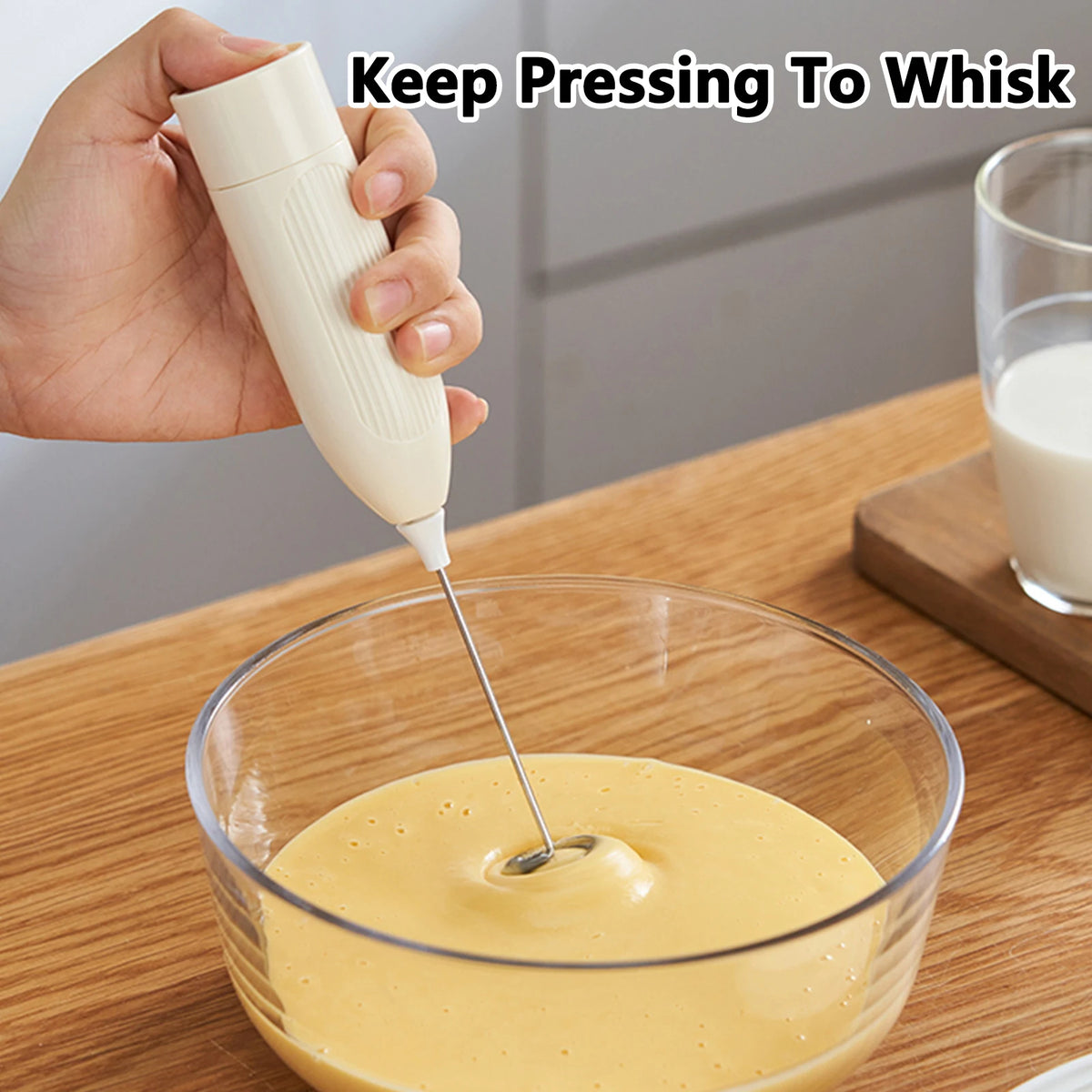 Handheld Electric Milk Frother – Battery Powered Foam Maker Milk Frother Axl