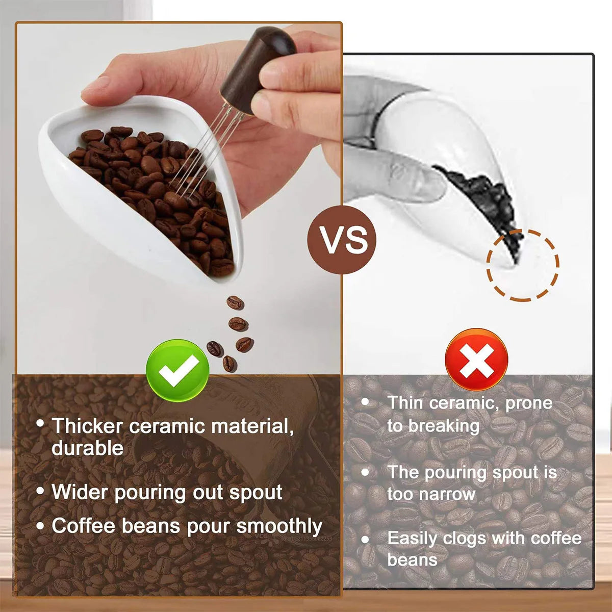 Ceramic Coffee Dosing Cup & Spoon Set – Anti-Static Tray Coffee Dosing Set Axl