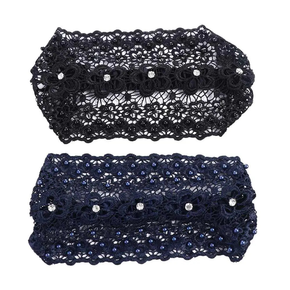 Korean Wide Pearl Lace Headband – Women's Hair Hoop Accessory Fashion Headband Axl