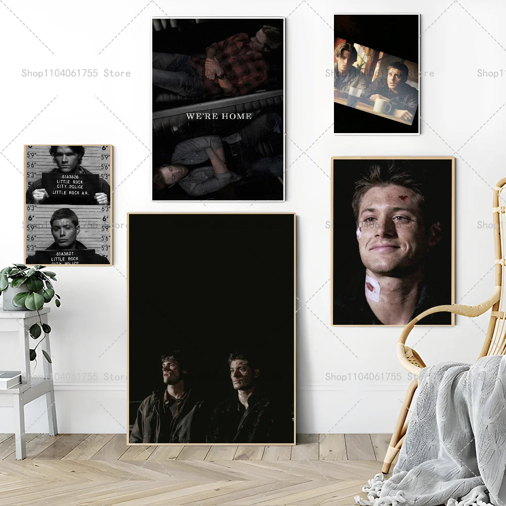 Supernatural Dean & Sam Wall Poster | Self-Adhesive Waterproof Wall Poster Sticker Axl