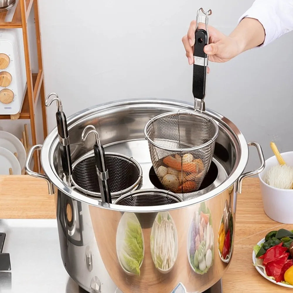 Stainless Steel Mesh Basket Strainer – Wooden Handle Mesh Basket Strainer Axl