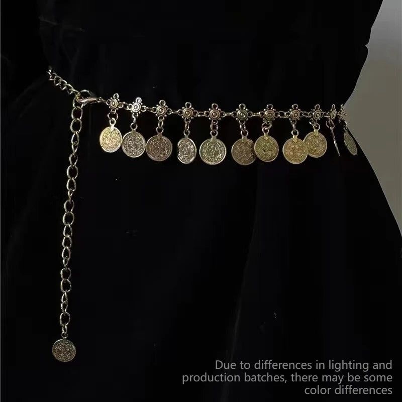 Pearl Waist Chain Belt – Retro Hollow Metal Design for Women Pearl Waist Chain Axl 03-gold-1pcs