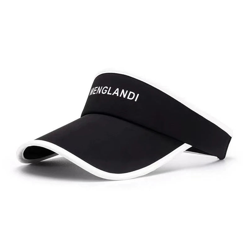 Women's Long Brim UV Visor Cap – Open Top Summer Sports Hat Sun Visor Cap Axl Black
