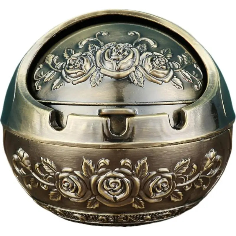 Vintage Metal Decorative Box – Rose Heart Relief Retro Lid Decorative Metal Box Axl A