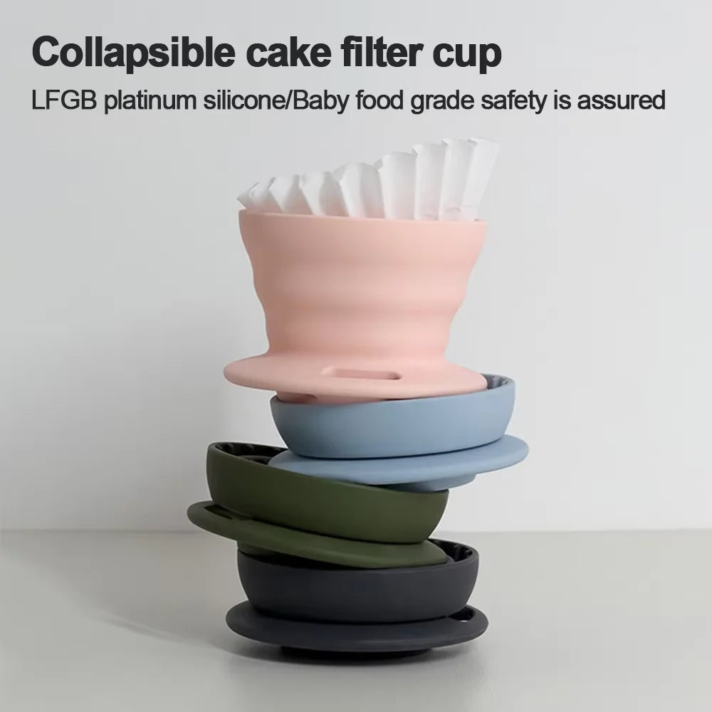 Collapsible Silicone Pour Over Coffee Dripper for Travel & Camping Coffee Dripper Axl