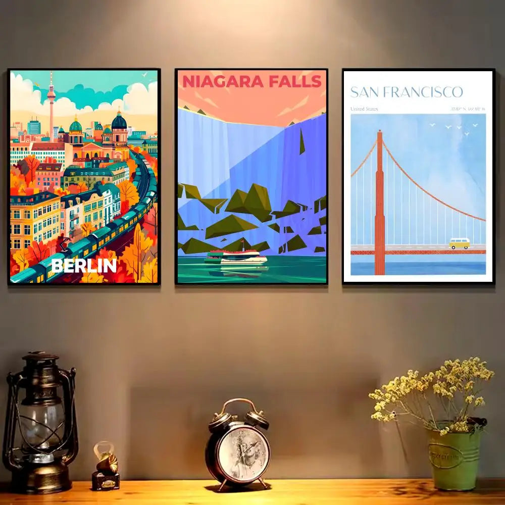 Nordic City Landscape HD Canvas Wall Art Print | Home Decor Canvas Wall Art Axl