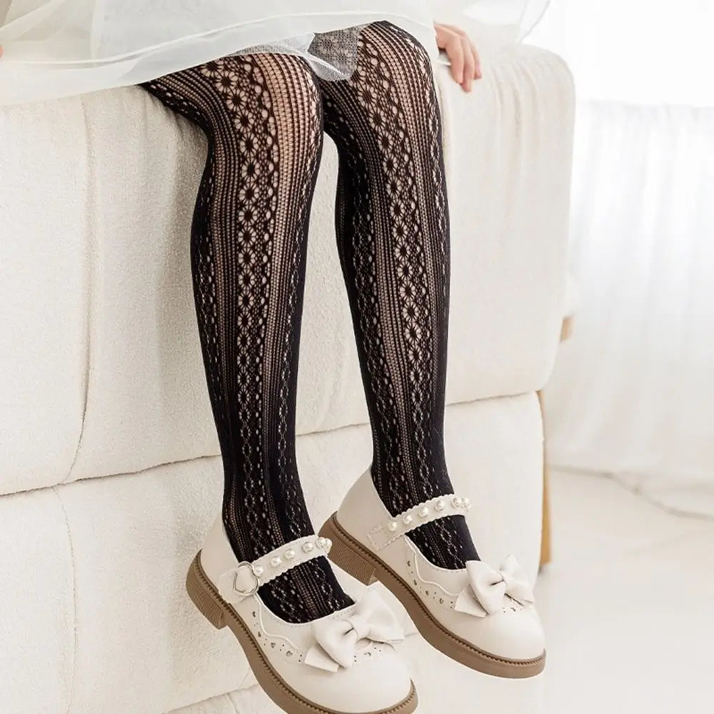 Girls Nylon Mesh Pantyhose – Soft Cartoon Stockings for Kids Kids Pantyhose Axl black S
