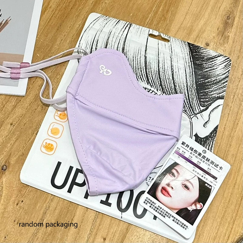Ice Silk Face Scarf – Summer Sun Cover Veil for Women Face Cover Scarf Axl purple-1pcs
