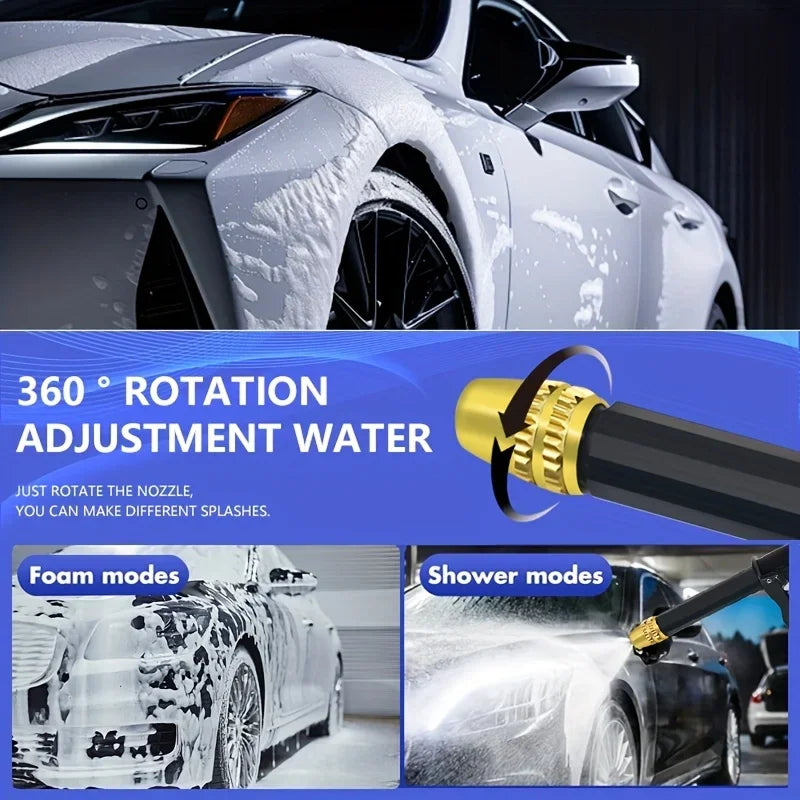 High-Pressure Car Wash Gun with Foam Bottle & Long Handle Car Wash Spray Gun Axl