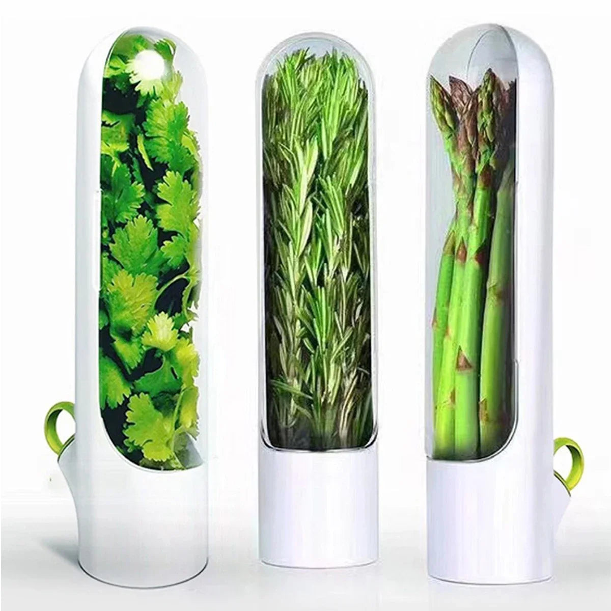 Fresh Herb Keeper Container – Fridge Herb Storage Pod Herb Storage Container Axl white 3pcs
