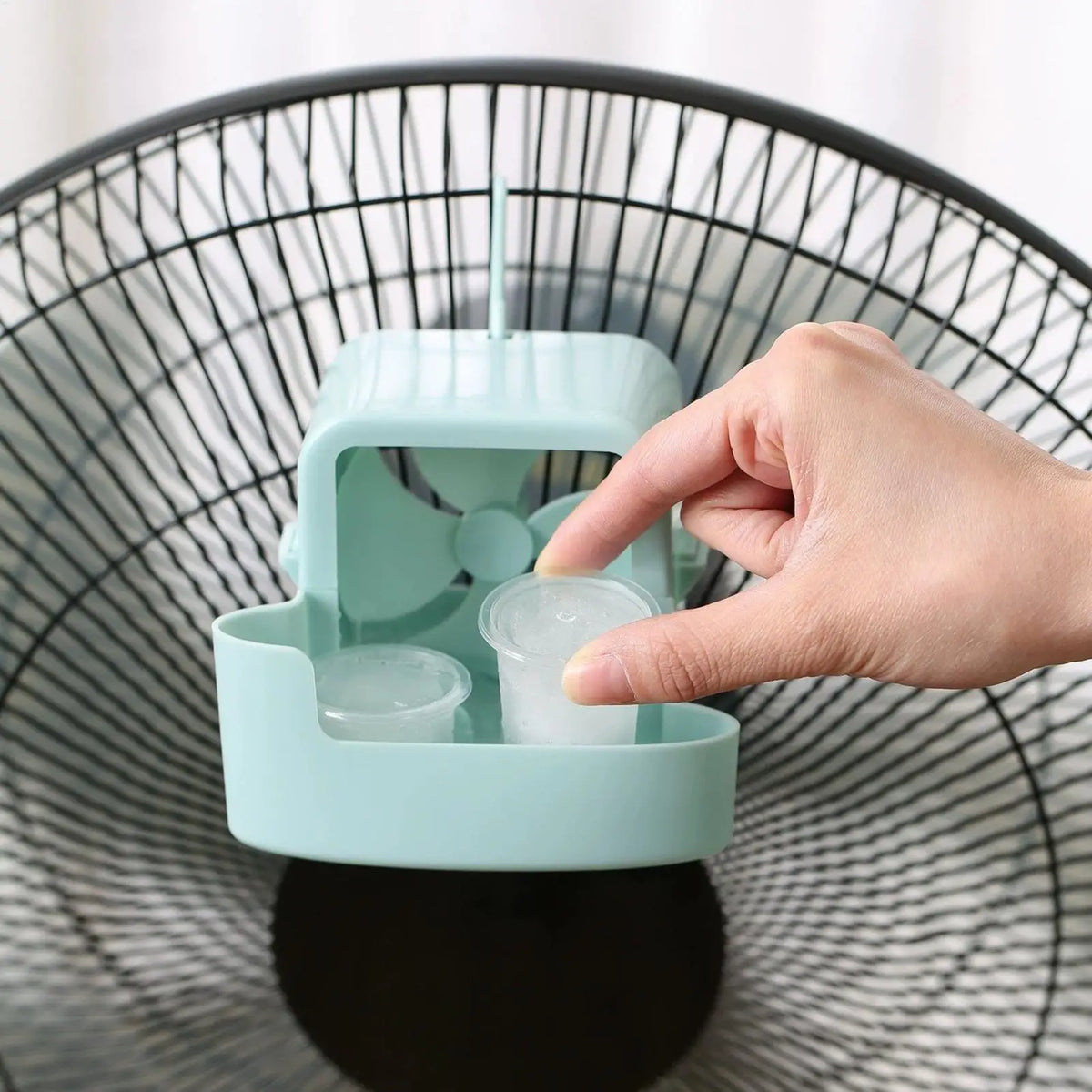 Hangable Fan Ice Box Cooler Attachment – Outdoor Mist Cooling Fan Cooler Attachment Axl
