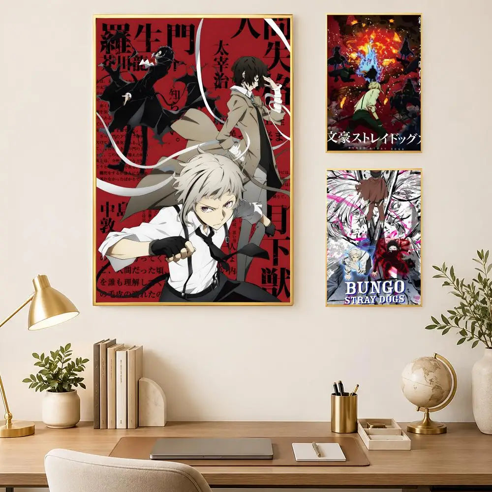 Bungo Stray Dogs Anime Poster – Self-Stick HD PVC Wall Art Anime Wall Poster Axl
