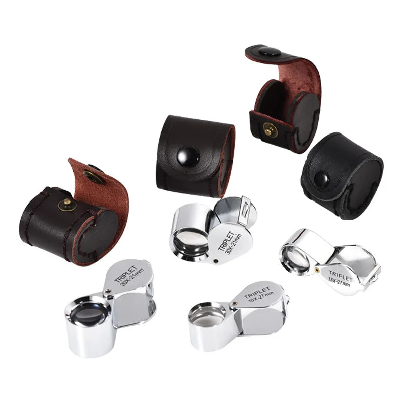 Folding Jeweler's Loupe 10X 15X 20X 30X Magnifying Glass Jeweler's Loupe Axl