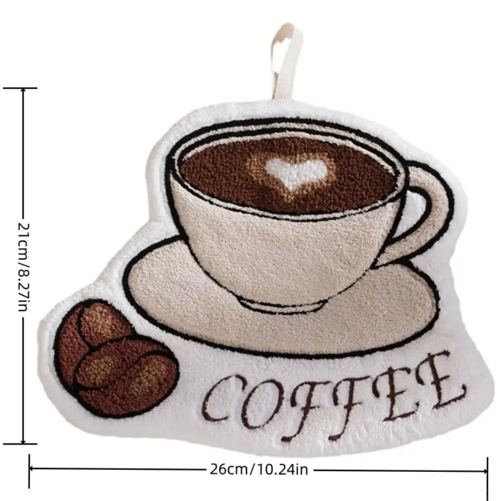 Coffee Print Hand Towel – Soft Absorbent Terry Cloth Kitchen Towel Kitchen Hand Towel Axl