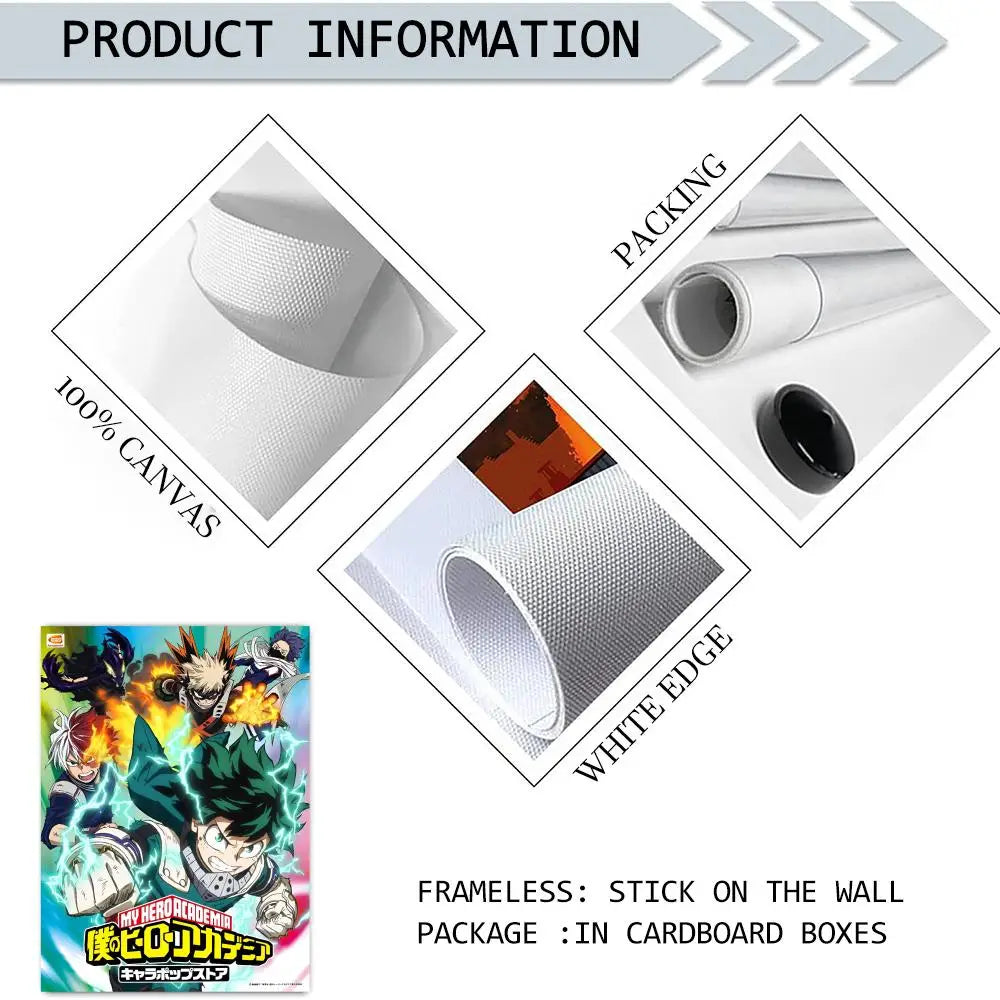 My Hero Academia Anime Canvas Wall Art – Unframed Poster Canvas Wall Art Axl