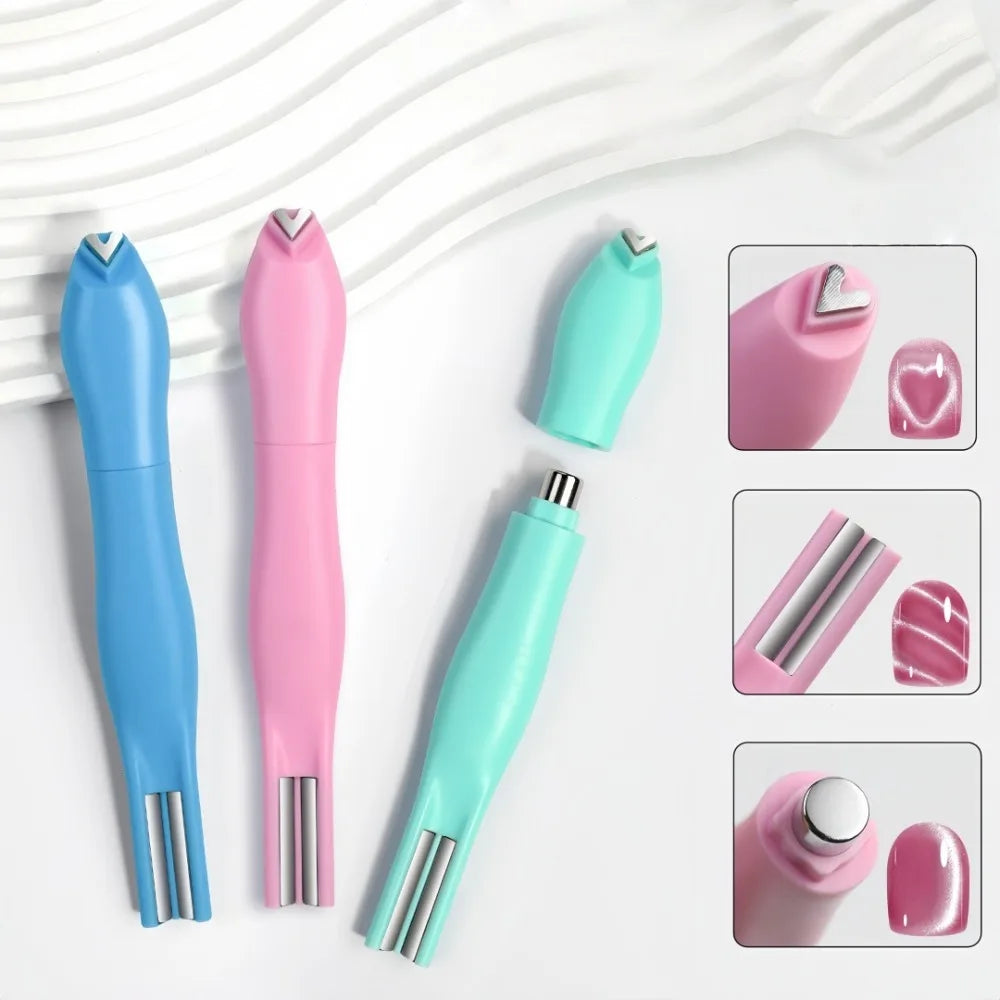 3-in-1 Cat Eye Nail Magnet Pen | Heart & 3D Nail Art Tool Nail Art Magnet Axl