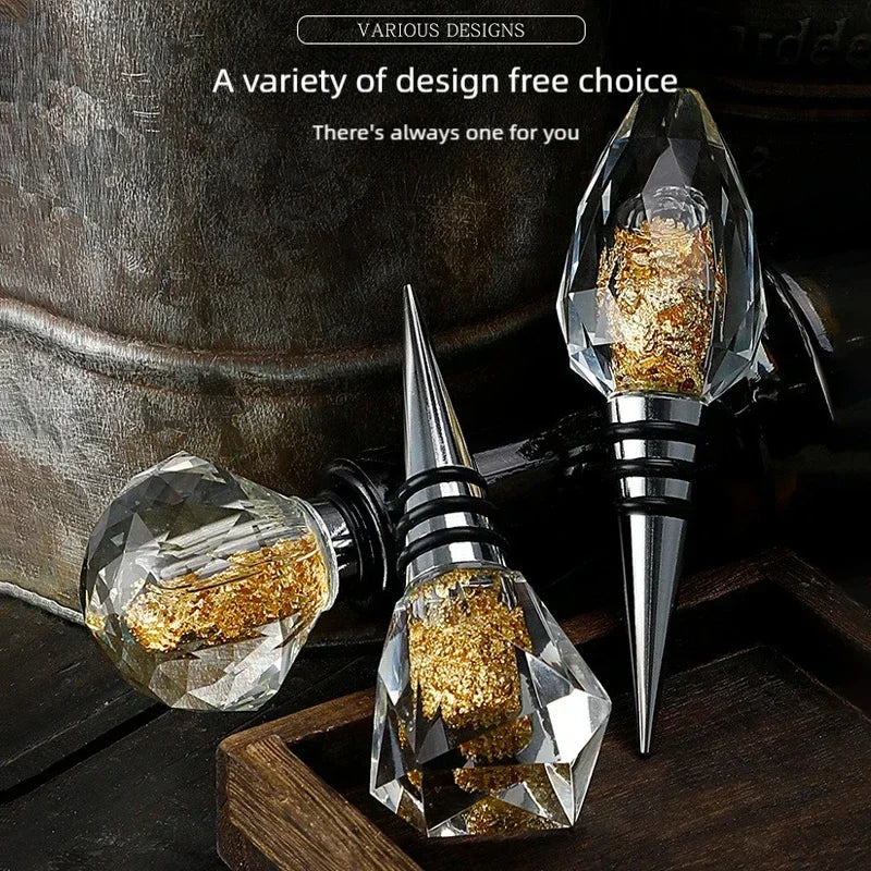 Crystal Glass Wine Stopper – Diamond Luxury Bottle Seal Wine Stopper Axl